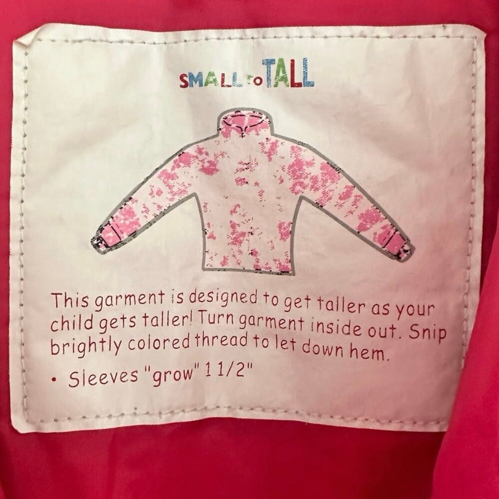 Spider HOT PINK coat jacket winter wear Sz 7Y great condition sleeves grow studs - Picture 6 of 12